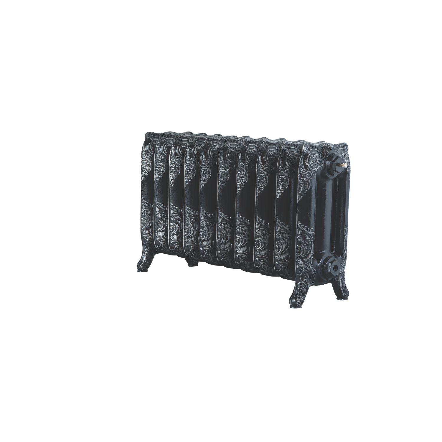 Arroll 470mm x 834mm 3070BTU Black / Silver Cast Iron 3 Column Radiator (1449P)
