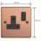 Varilight  13A 1-Gang 2-Pole Switched Socket Brushed Copper  with Black Inserts