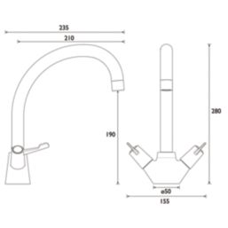 Bristan Value Monobloc Kitchen Sink Mixer Taps Chrome-Plated 1 Pair