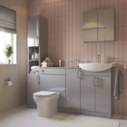Veleka Vanity Unit Basin Set Gloss Grey 550mm x 400mm x 900mm