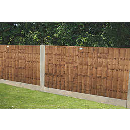 Forest Vertical Board Closeboard  Garden Fencing Panel Dark Brown 6' x 3' Pack of 4