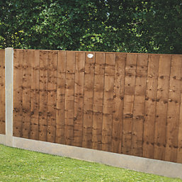 Forest Vertical Board Closeboard  Garden Fencing Panel Dark Brown 6' x 3' Pack of 4