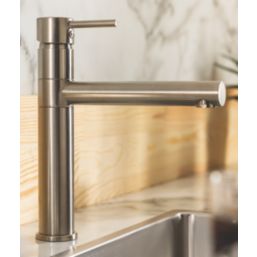 Streame by Abode Tower Top Single Lever Mono Mixer Kitchen Tap Brushed Nickel