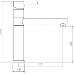 Streame by Abode Tower Top Single Lever Mono Mixer Kitchen Tap Brushed Nickel