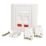 Labgear  1-Gang Double RJ45 Ethernet Socket White with Colour-Matched Inserts
