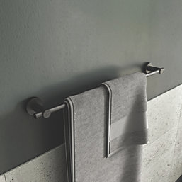Croydex Epsom Flexi-Fix Towel Rail Black 701mm x 82mm x 54mm