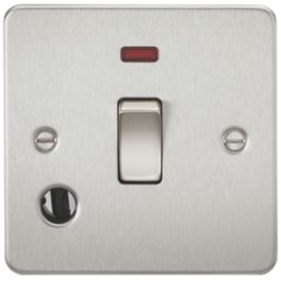 Knightsbridge  20A 1-Gang DP Control Switch & Flex Outlet Brushed Chrome with LED
