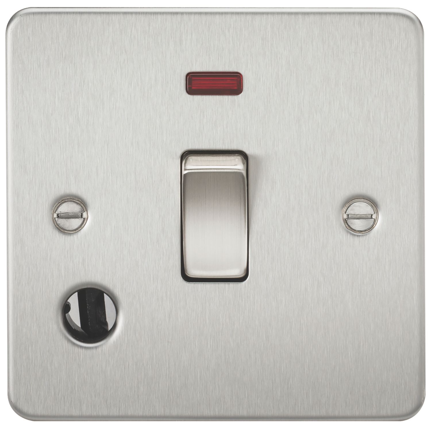 Knightsbridge 20A 1-Gang DP Control Switch & Flex Outlet Brushed Chrome with LED (144TY)