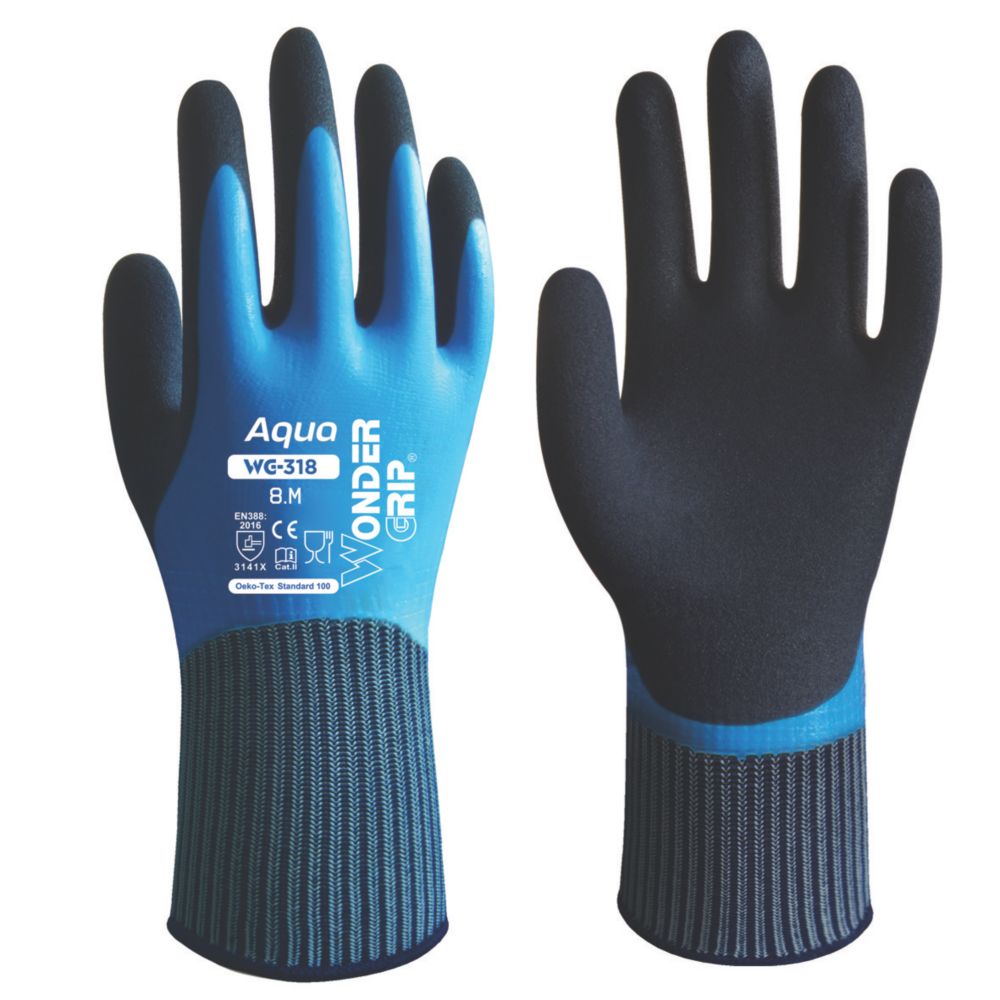 Guanti Impermeabili Wonder Grip WG-318 - Blu/Nero, Taglia M/8, Antiscivolo - Foto 10