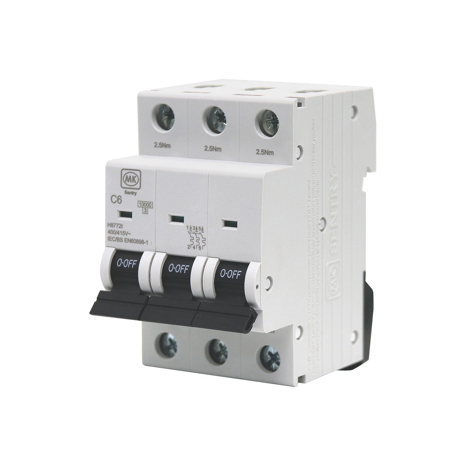 MK Sentry 6A 3-Pole C Curve 3-Phase MCB (144YW)