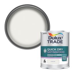 Dulux Trade 1Ltr Pure Brilliant White Satin Water-Based Trim Paint