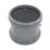 FloPlast  Push-Fit Double Socket Pipe Coupler Grey 110mm