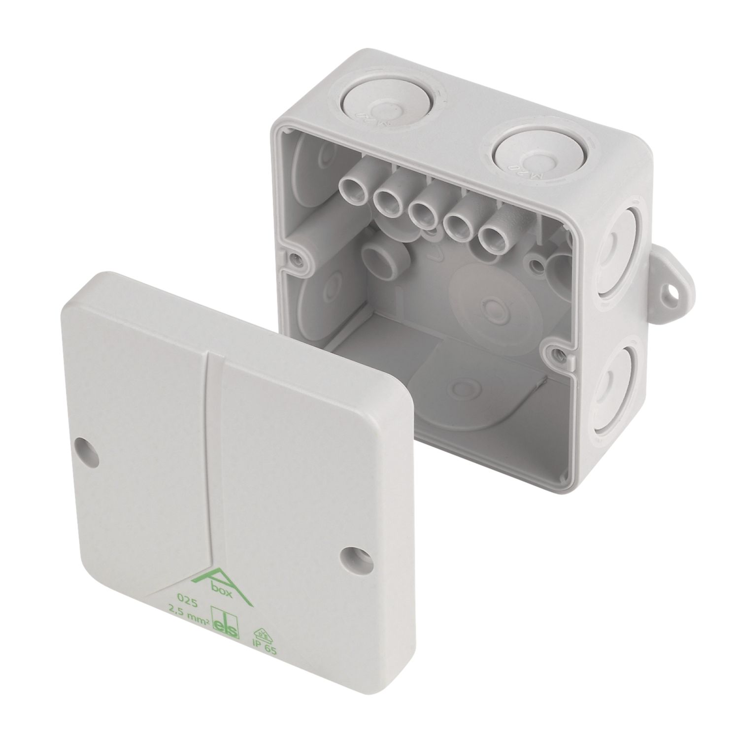 CED IP65 24A 5-Terminal Weatherproof Outdoor Adaptable Box 80mm x 52mm x 80mm (14556)