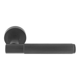 Smith & Locke Skiddaw Door Handle, Latch & Hinge Set Matt Black 6 Pcs