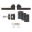 Smith & Locke Skiddaw Door Handle, Latch & Hinge Set Matt Black 6 Pcs