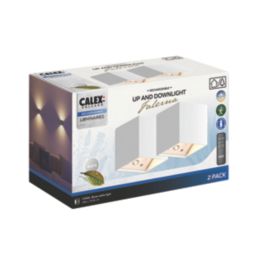 Calex Falerna Outdoor Rechargeable LED Up & Down Wall Lights With PIR & Photocell Sensor White 70lm 2 Pack