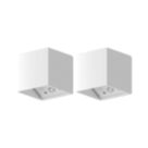 Calex Falerna Outdoor Rechargeable LED Up & Down Wall Lights With PIR & Photocell Sensor White 70lm 2 Pack