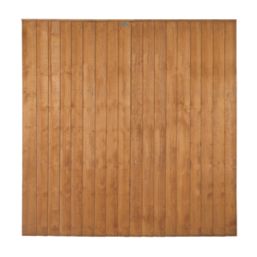 Forest Vertical Board Closeboard  Fence Panels Golden Brown 6' x 6' Pack of 4