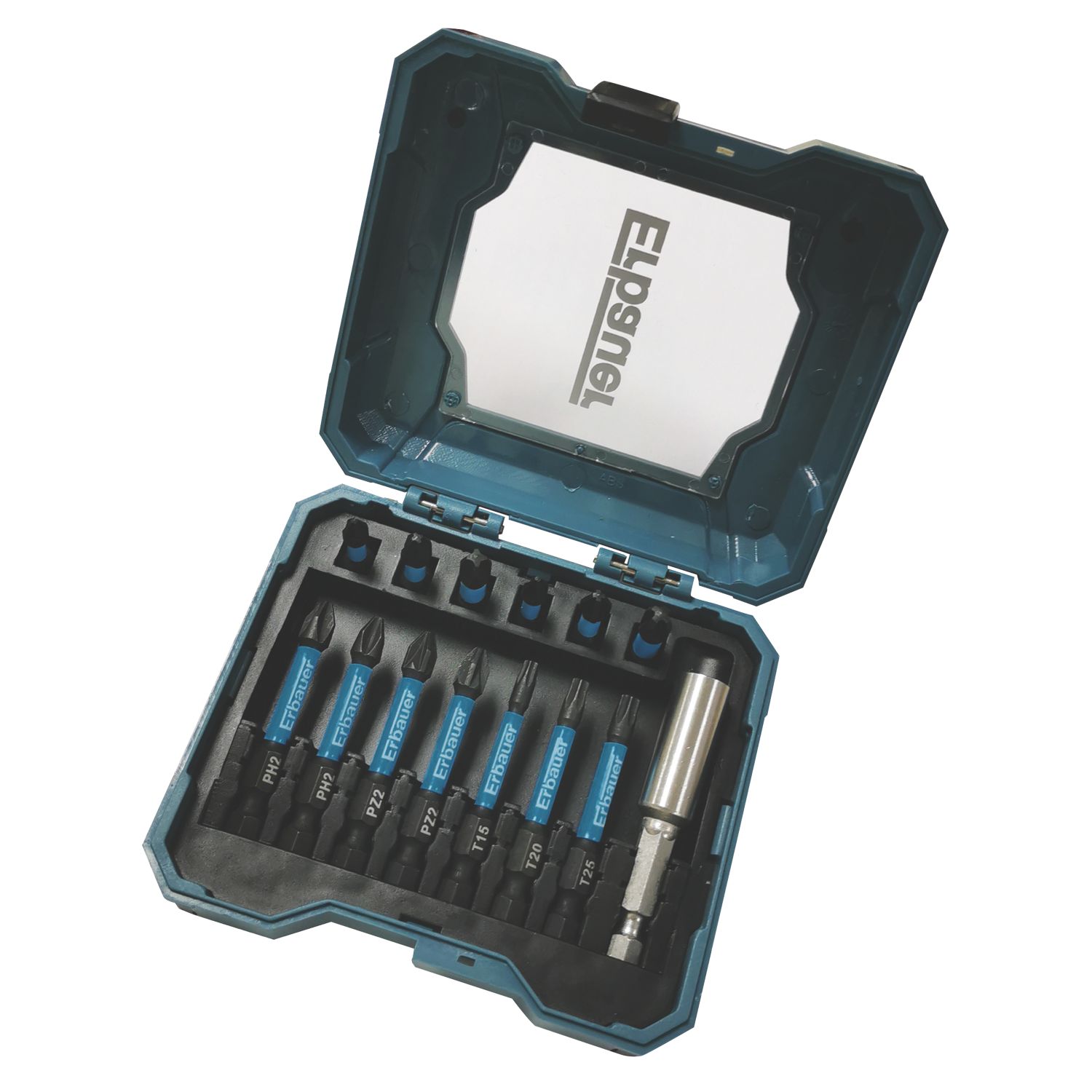 Erbauer 1/4" Hex Shank Mixed Impact Screwdriver Bit Set 14 Pieces (145JR)