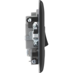 British General Nexus Metal 13A Switched Fused Spur & Flex Outlet with LED Matt Black with Colour-Matched Inserts