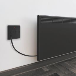 British General Nexus Metal 13A Switched Fused Spur & Flex Outlet with LED Matt Black with Colour-Matched Inserts