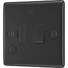 British General Nexus Metal 13A Switched Fused Spur & Flex Outlet with LED Matt Black with Colour-Matched Inserts