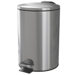 Koros Pedal Bin Brushed Chrome Effect 3Ltr