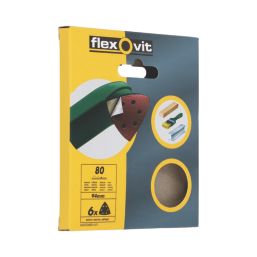 Flexovit Delta A203F 80 Grit 6-Hole Punched Multi-Material Sanding Triangles 95mm x 95mm 6 Pack