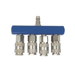 Scheppach  Universal 4-Way Quick-Connect Manifold Air Hose Splitter 1/4" x 1/4"