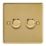 Varilight V-Pro 2-Gang 2-Way LED Dimmer Switch  Polished Brass with Colour-Matched Inserts