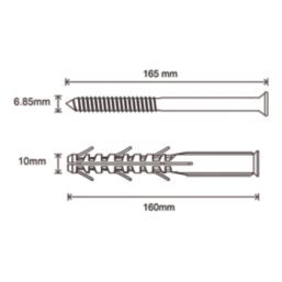 Easyfix  TX Long Expansion Frame Fixings 10mm x 160mm 12 Pack