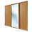 Spacepro Shaker 3-Door Sliding Wardrobe Doors Oak Frame Oak / Mirror Panel 2136mm x 2260mm