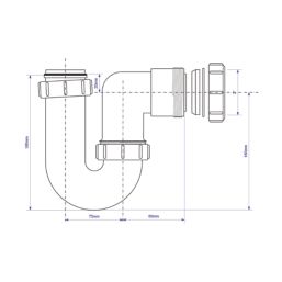 McAlpine Swivel P Trap White 50mm