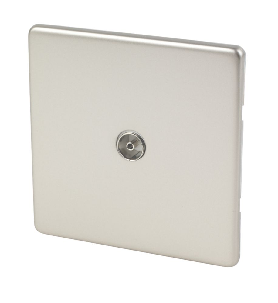 Varilight  1-Gang Coaxial TV Socket Satin Chrome