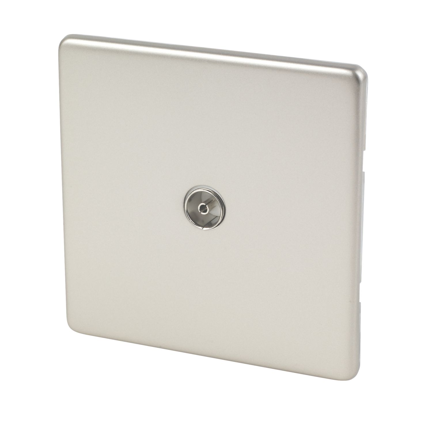 Varilight 1-Gang Coaxial TV Socket Satin Chrome (14697)
