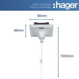 Hager Sollysta WMCS50N 50A 2-Way Ceiling Switch White with LED