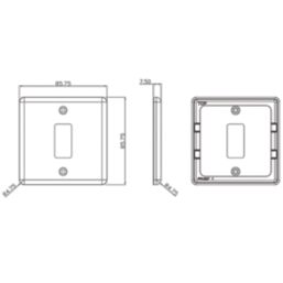 Knightsbridge  1-Module Grid Faceplate Polished Chrome