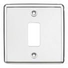 Knightsbridge  1-Module Grid Faceplate Polished Chrome