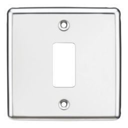 Knightsbridge  1-Module Grid Faceplate Polished Chrome