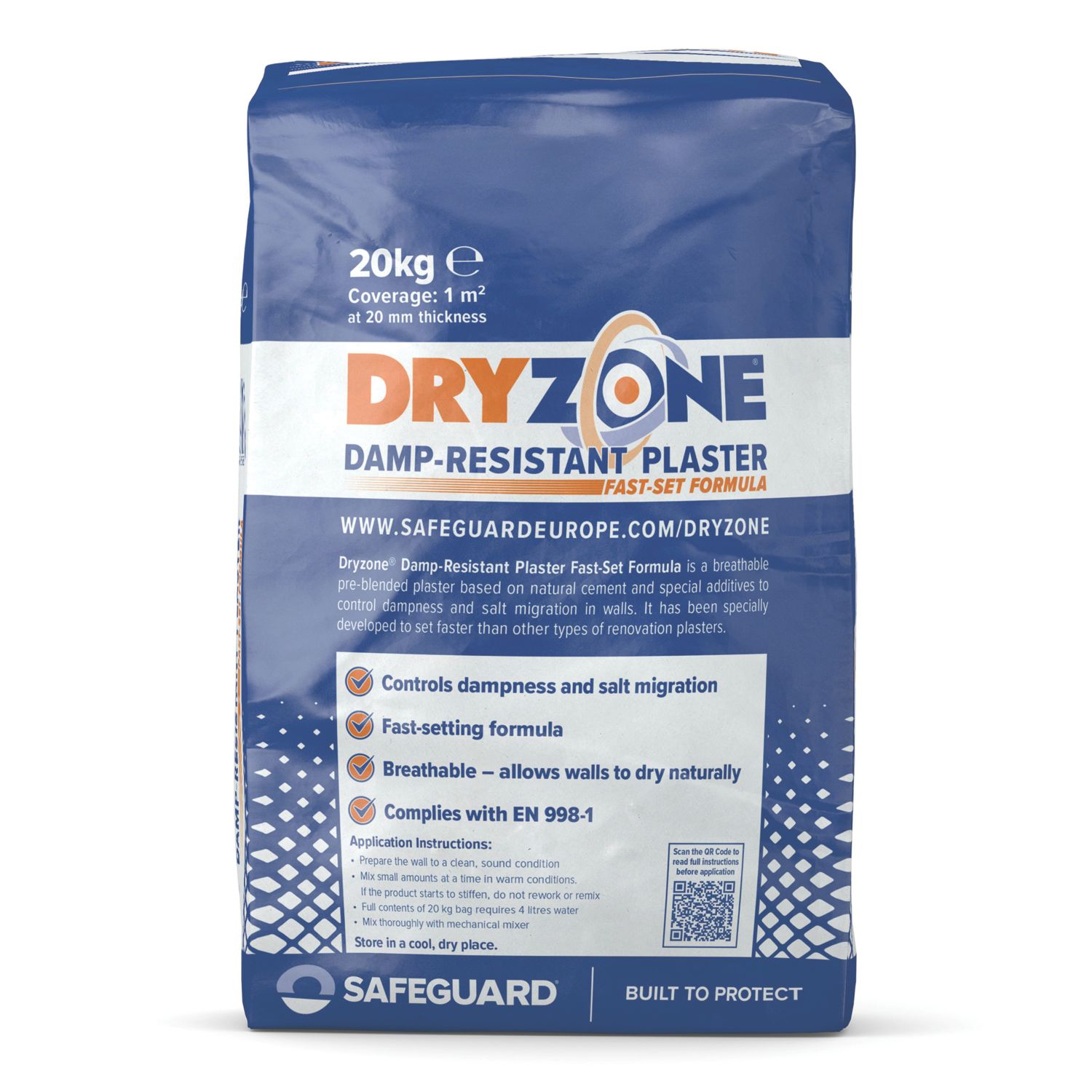 Dryzone Fast-Set Damp Resistant Plaster Grey 20kg (146EC)