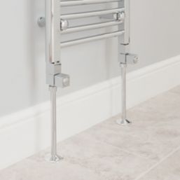 Flomasta  15mm x 1/2" Chrome Straight Designer Manual Radiator Valve Head & Body  2 Pack