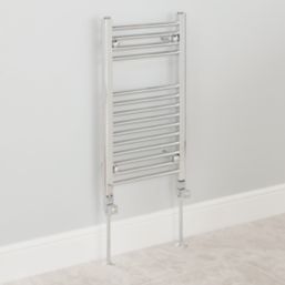 Flomasta  15mm x 1/2" Chrome Straight Designer Manual Radiator Valve Head & Body  2 Pack