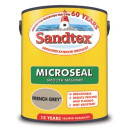 Sandtex 5Ltr Ultra Smooth French Grey Masonry Paint