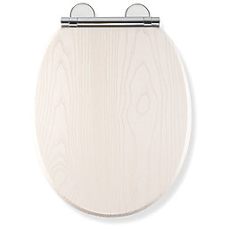 Croydex Maitland Soft-Close with Quick-Release Flex-Fix Toilet Seat Moulded Wood White