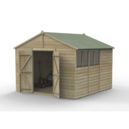 Forest Beckwood 10' x 9' 6" (Nominal) Apex Shiplap Timber Shed with Base