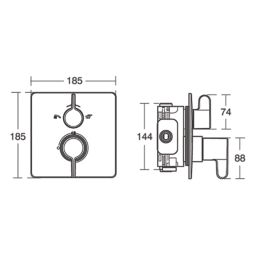 Ideal Standard Easybox SlIm Concealed Dual Outlet Thermostatic Chrome Built-In Shower Mixer With Diverter