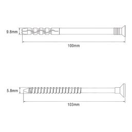 Easyfix  Nylon & Steel Countersunk Head Hammer Fixings 10mm x 100mm 10 Pack
