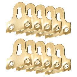 Slotted Mirror Plates Electro Brass 32mm x 32mm x 32mm 10 Pack