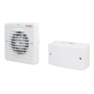 Manrose XF100LVT/SC 100mm (4") Axial Bathroom Extractor Fan with Timer White 240V