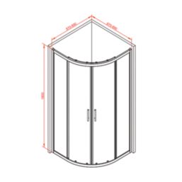 Fit Quick Framed Quadrant Shower Enclosure  Chrome 900mm x 900mm x 1850mm